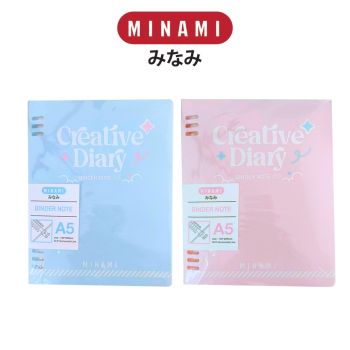 MINAMI (มินามิ) สมุดโน๊ต ปกพลาสติก A5 สีพลาสเทล พร้อมกระดาษ 40 แผ่น ตรามินามิ  จำนวน 1 เล่ม