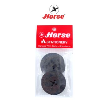 Horse  (ตราม้า) ผ้าหมึกพิมพ์ดีด  แกนคู่ สีดำ ตราม้า จำนวน 1 อัน ( Typewriter Ribbon Twin Spools) - แกนคู่
