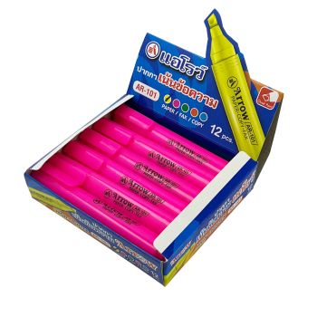Arrow (ตรา แอโรว์) ปากกาเน้นข้อความ ตราแอโว์  AR-101 /สีเดียว บรรจุ 12 ด้าม/กล่อง จำนวน 1 กล่อง - สีชมพู