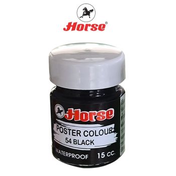 HORSE ตราม้า สีโปสเตอร์ กันน้ำขนาด 15 cc (1/2ออนซ์) ขวดแก้ว จำนวน 1 ขวด - สีดำ #๕๔