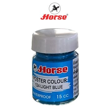 HORSE ตราม้า สีโปสเตอร์ กันน้ำขนาด 15 cc (1/2ออนซ์) ขวดแก้ว จำนวน 1 ขวด - สีฟ้า #๑๒๔