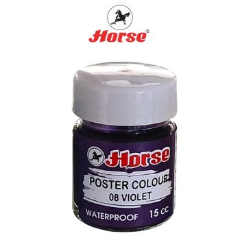 HORSE ตราม้า สีโปสเตอร์ กันน้ำขนาด 15 cc (1/2ออนซ์) ขวดแก้ว จำนวน 1 ขวด - สีม่วง #๐๘