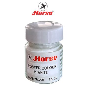 HORSE ตราม้า สีโปสเตอร์ กันน้ำขนาด 15 cc (1/2ออนซ์) ขวดแก้ว จำนวน 1 ขวด - สีขาว #๕๑