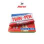 HORSE (ตราม้า) ปากกาเคมี  มาร์คเกอร์ 2 หัว ตราม้า  สีเดียว TWIN-PEN (12ด้าม/กล่อง) จำนวน 1 กล่อง - น้ำตาลอ่อน