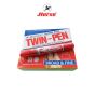 HORSE (ตราม้า) ปากกาเคมี  มาร์คเกอร์ 2 หัว ตราม้า  สีเดียว TWIN-PEN (12ด้าม/กล่อง) จำนวน 1 กล่อง - เขียวเข้ม