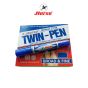 HORSE (ตราม้า) ปากกาเคมี  มาร์คเกอร์ 2 หัว ตราม้า  สีเดียว TWIN-PEN (12ด้าม/กล่อง) จำนวน 1 กล่อง - น้ำตาล