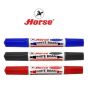 HORSE ตราม้า ปากกาไวท์บอร์ด 2 หัว สีเดียว จำนวน 1 ด้าม - สีน้ำเงิน