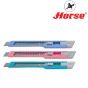 Horse (ตราม้า) มีดคัตเตอร์ ด้ามพลาสติก สีหวาน H-101 ตราม้า จำนวน 1 อัน/แพ็ค