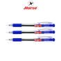Horse(ตราม้า) ปากกาลูกลื่น กด ตราม้า 0.7 mm. H-801 ด้ามใส มีสีน้ำเงิน/ดำ/แดง จำนวน 1 ด้าม - หมึกดำ