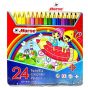 HORSE ดินสอสีไม้ ยาว 24สี ตราม้า กล่องเหล็ก สีแดง