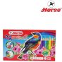 HORSE ตราม้า ดินสอสีไม้สั้น 24 สี+กบเหลา กล่องแดง จำนวน 1 กล่อง