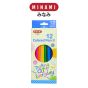 MINAMI (มินามิ) ดินสอสี สีไม้ยาว 12 สี แท่งเหลี่ยม ตรามินามิ กล่องกระดาษ จำนวน 1 กล่อง