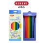 MINAMI (มินามิ) ดินสอสี สีไม้ยาว 12 สี แท่งเหลี่ยม ตรามินามิ กล่องกระดาษ จำนวน 1 กล่อง