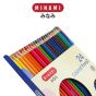 MINAMI (ตรามินามิ) ดินสอสี สีไม้ยาว 24 สี แท่งเหลี่ยม ตรามินามิ กล่องกระดาษ จำนวน 1 กล่อง