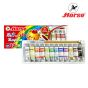 Horse (ตราม้า) สีน้ำหลอดอะลูมิเนียม+พู่กัน ตราม้า ชุด 12 สี จำนวน 1กล่อง