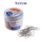 ARROW (ตราแอโรว์)  ลวดเสียบ คลิปหนีบ กระดาษ No.1 กลมชุบ  บรรจุ  300 ตัว/ กล่อง
