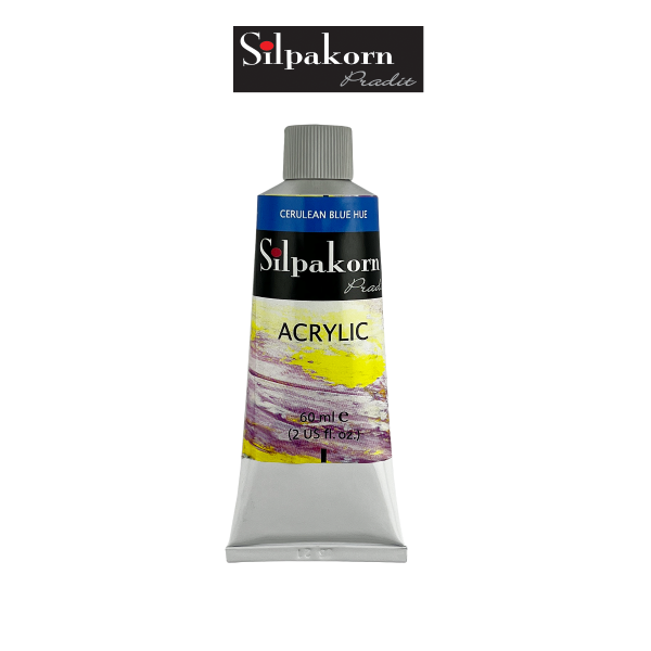  สีอะครีลิค S-1# 107 -CERULEAN BLUE HUE Silpakorn Pradit ศิลปากรประดิษฐ์ ขนาด 60 ML. จำนวน 1 หลอด