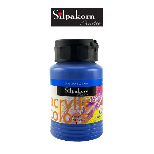 สีอะครีลิค S1#107 CERULEAN BLUE HUE SIKPAKORN PADIT ศิลปากรประดิษฐ์ ขนาด 250 ML. จำนวน 1 กระปุก