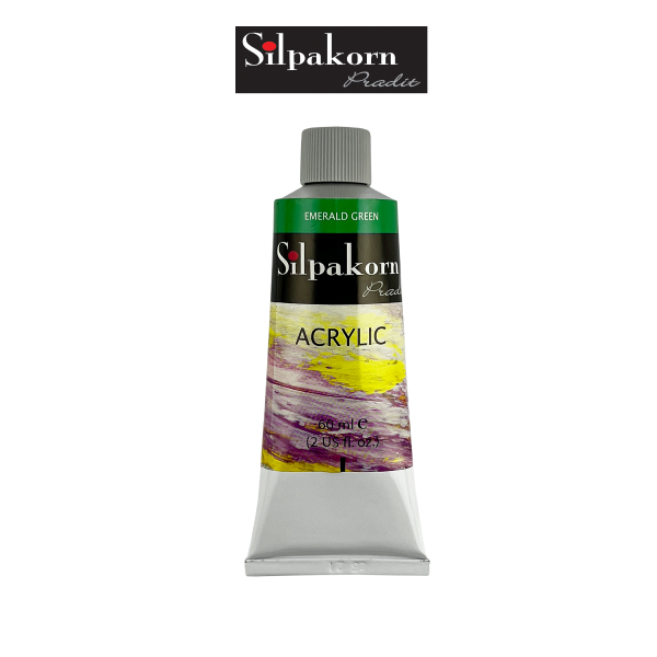 สีอะครีลิค S-1# 118 - EMERALD GREEN Silpakorn Pradit  ขนาด 60 ML. จำนวน 1 หลอด