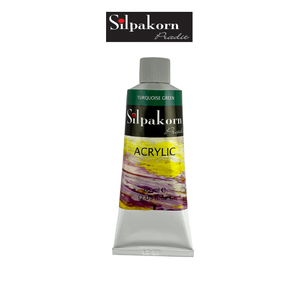  สีอะคริลิค S-1# 121 TURQUOISE GREEN Silpakorn Praditขนาด 60 ML. จำนวน 1 หลอด