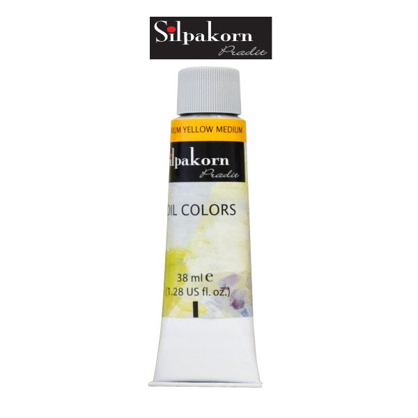 Silpakorn Pradit สีน้ำมัน ศิลปากรประดิษฐ์ #223-CADMIUM YELLOW MEDIUM ขนาด 38 ml. จำนวน  1 หลอด