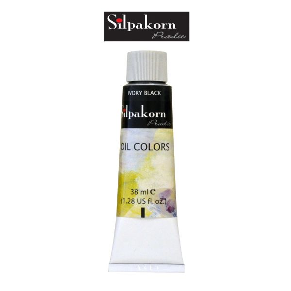 Silpakorn Pradit สีน้ำมัน ศิลปากรประดิษฐ์ #230-IVORY BLACK ขนาด 38 ml. จำนวน  1 หลอด