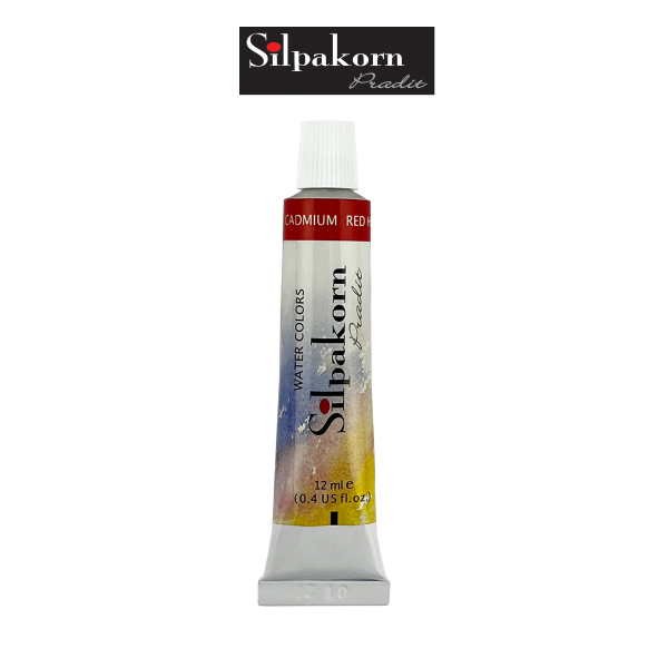 สีน้ำ#308-CADMIUM RED HUE Silpakorn Pradit  ศิลปากรประดิษฐ์ ขนาด12ML. จำนวน 1 หลอด