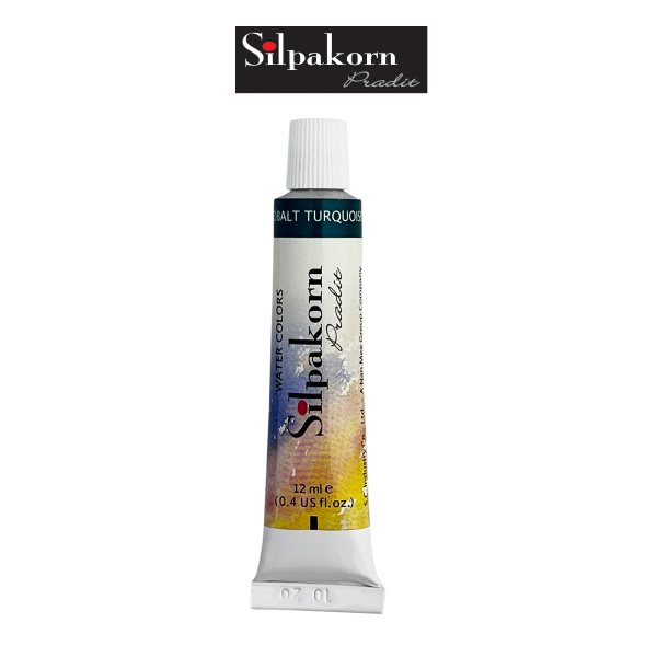 สีน้ำ#321-COBALT TURQUOISE  Silpakorn Pradit  ศิลปากรประดิษฐ์ ขนาด12ML. จำนวน 1 หลอด