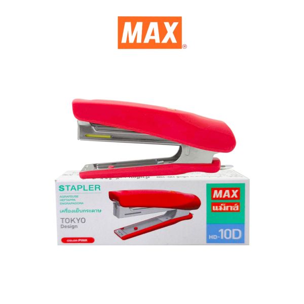 MAX (ตรา แม็กซ์) เครื่องเย็บกระดาษ (ที่เย็บกระดาษ) MAX HD-10D  Tokyo Design    จำนวน 1 ตัว - สีชมพู