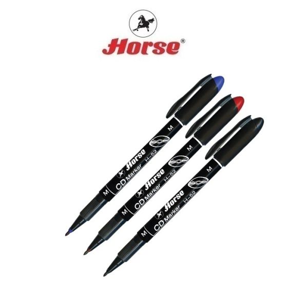 HORSE ตราม้า ปากกาเขียนซีดี  1 มม. H-52M จำนวน 1 ด้าม - หมึกน้ำเงิน