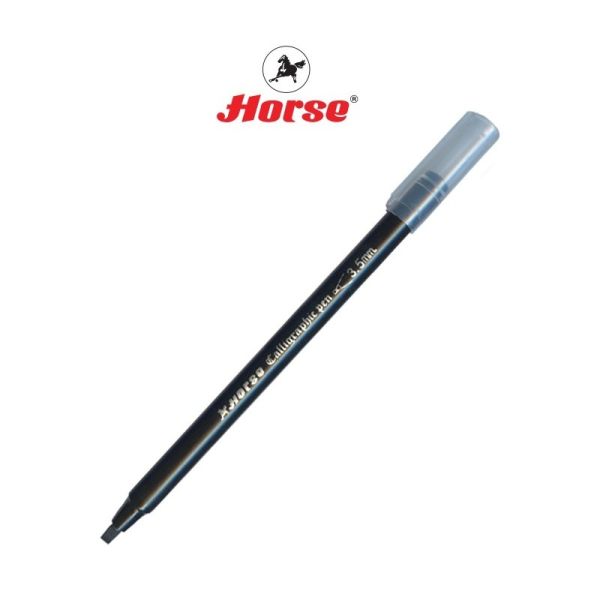 HORSE ตราม้า ปากกาประดิษฐ์อักษร - ดำ,2.0mm.