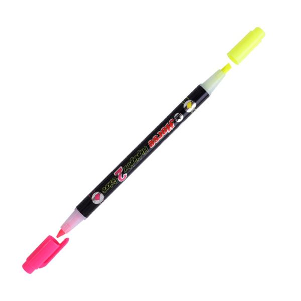 HORSE  ปากกาเน้นข้อความ 2 หัว 2สี ตราม้า H-022   จำนวน 1 ด้าม - เหลือง+ชมพู