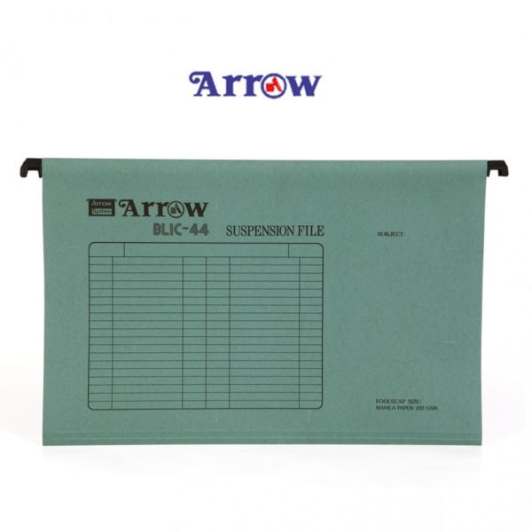 ARROW (แอโรว์) แฟ้มแขวน ปกกระดาษ AR-44 F/C สีเขียว ตราแอโรว์ บรรจุ 10เล่ม/แพ็ค จำนวน 1 แพ็ค