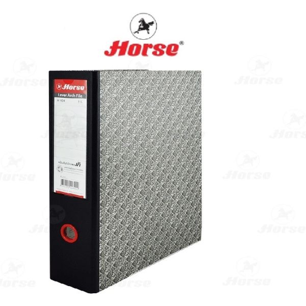 HORSE ตราม้า แฟ้มสันกว้าง 3 นิ้วก้านยก Size F/C  H-404 - สีดำ  จำนวน 1 เล่ม