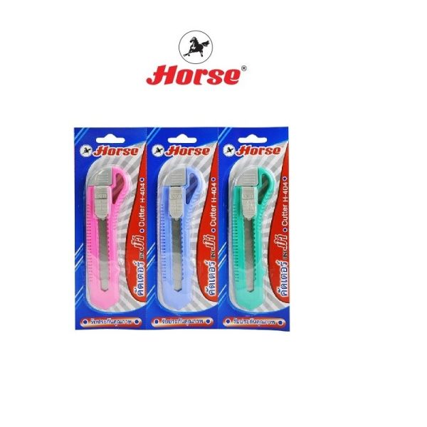 HORSE ตราม้า มีดคัตเตอร์ 18 มม. รุ่น H-404 สีหวาน จำนวน 1 อัน