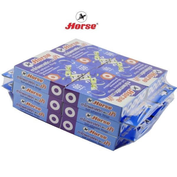 HORSE ตราม้า สติ๊กเกอร์ตาไก่พลาสติก บรรจุ 500 ดวง/กล่อง  จำนวน 1แพ็ค มี  12 กล่อง