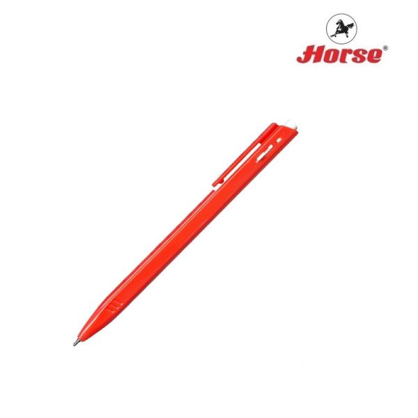 HORSE (ตราม้า) ปากกาลูกลื่น H-402 แบบกด ตราม้า 0.7มม. จำนวน 1 ด้าม - หมึกแดง