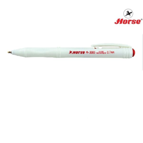 หมึกแดง - HORSE ตราม้า ปากกาลูกลื่นแบบกด  0.7 MMH-3000 จำนวน 1 ด้าม