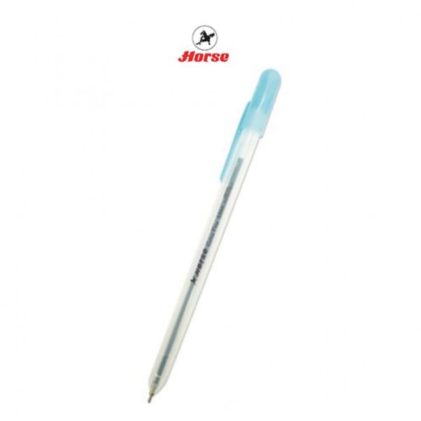 HORSE ตราม้า ปากกาลูกลื่น 0.5มม. EXTRA FINE - สีน้ำเงิน จำนวน 1 ด้าม - ฟ้า