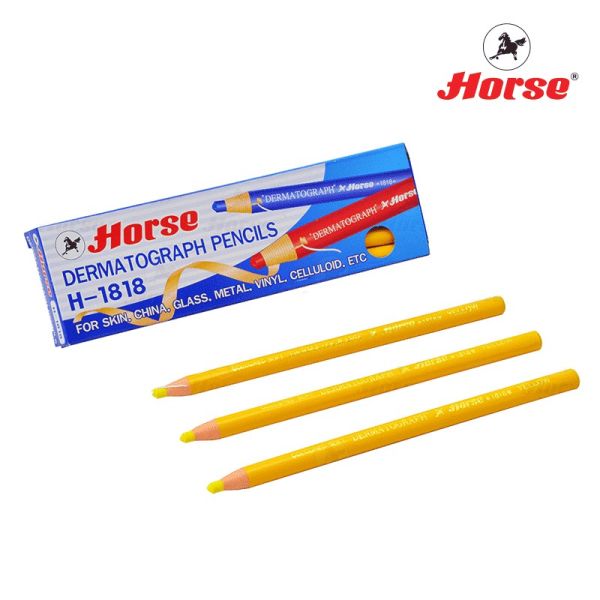 สีเหลือง - HORSE ตราม้าดินสอเขียนกระจก H-1818