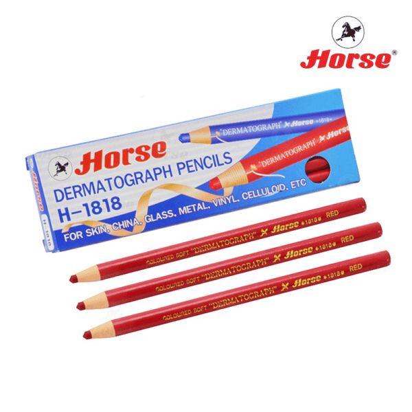 สีแดง - HORSE ตราม้าดินสอเขียนกระจก H-1818