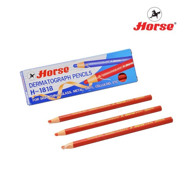 สีส้ม - HORSE ตราม้าดินสอเขียนกระจก H-1818