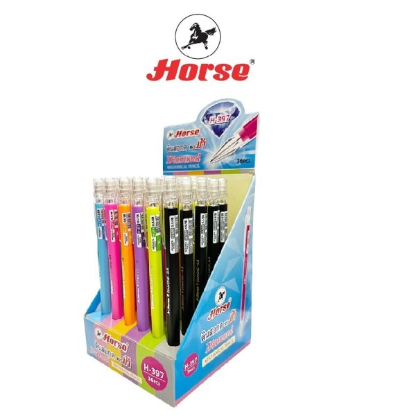 Horse (ตราม้า) ดินสอกด หัวคริสตัน 0.5 MM. ตราม้า H-397 1x36 แท่ง/กล่อง จำนวน 1 กล่อง