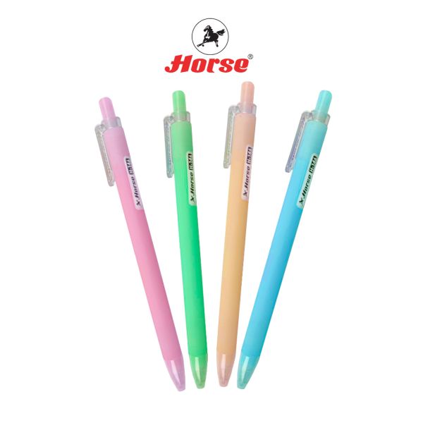 HORSE (ตราม้า) ปากกาลูกลื่น แบบกด 0.7 มม. ตราม้า H-146 สีพลาสเทล  คละสี จำนวน 1 ด้าม