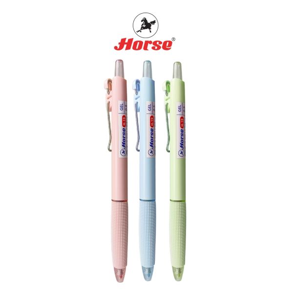 Horse (ตราม้า) ปากกาเจล ตราม้า รุ่น H-19 ด้ามสีพาสเทล 0.5 mm. คละสี จำนวน 1 ด้าม