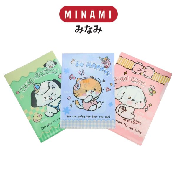 MINAMI (มินามิ) แฟ้มซองเอกสาร ขนาด A4 ตรามินามิ  MI-15  คละลาย คละสี บรรจุ 3 เล่ม / 1แพ็ค จำนวน 1 แพ็ค