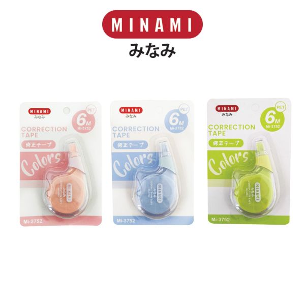 MINAMI (มินามิ) เทปลบคำผิด CORRECTION TAPE  รูปทรงกลม ตรามินามิ MI-3752 5mm.x6 m. จำนวน 1 อัน