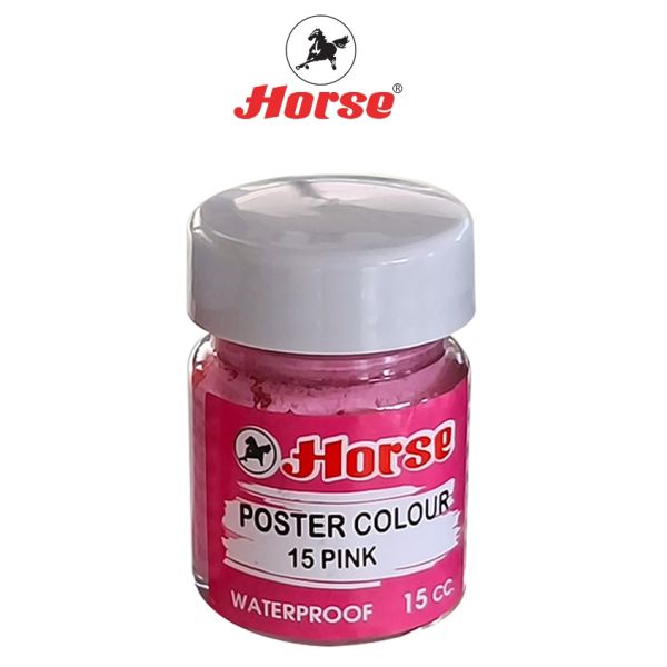 HORSE ตราม้า สีโปสเตอร์ กันน้ำขนาด 15 cc (1/2ออนซ์) ขวดแก้ว จำนวน 1 ขวด - สีชมพู #๑๕