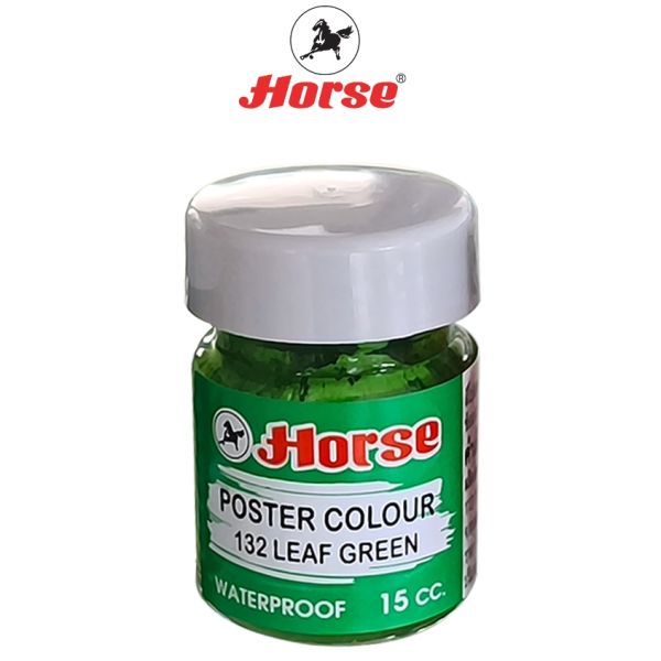 HORSE ตราม้า สีโปสเตอร์ กันน้ำขนาด 15 cc (1/2ออนซ์) ขวดแก้ว จำนวน 1 ขวด - สีเขียวออ่น #๑๓๒