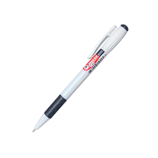 HORSE ตราม้า ปากกาลูกลื่น กด  0.7 mm. H-802 ด้ามขาว  จำนวน 1 ด้าม - หมึกดำ